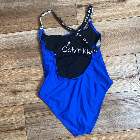 bright blue Calvin Klein one-piece swimsuit - Picture 4 of 7